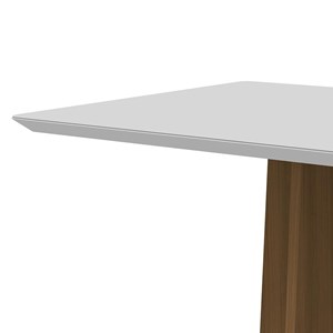 Mesa de Jantar Tampo com Vidro Anitta 120x80 Imbuia/Off White - PR Móveis 