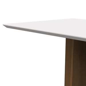 Mesa de Jantar Tampo com Vidro Anitta 160x90 Imbuia/Off White - PR Móveis 