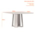 Mesa de Jantar Valencia 135x135 Imbuia/Off White Tampo em MDF com Vidro - New Ceval