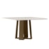 Mesa de Jantar Valencia 135x135 Imbuia/Off White Tampo em MDF com Vidro - New Ceval