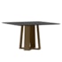 Mesa de Jantar Valencia 135x135 Imbuia/Preto Tampo em MDF com Vidro - New Ceval