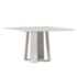 Mesa de Jantar Valencia 135x135 Off White Tampo em MDF com Vidro - New Ceval