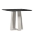 Mesa de Jantar Valencia 90x90 Off White/Preto Tampo em MDF com Vidro - New Ceval