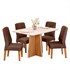 Mesa de Jantar Vanda com 4 Cadeiras Lidia Carvalho Nobre/Off White/Moca - PR Móveis  