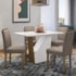 Mesa de Jantar Veneza 120x80 com 4 Cadeiras Ana Imbuia/Off White/Veludo Marrom Rosê - New Ceval