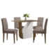 Mesa de Jantar Veneza 120x80 Tampo em MDF com 4 Cadeiras Ana Imbuia/Veludo Marrom Rosê - New Ceval