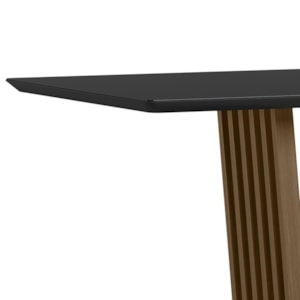 Mesa de Jantar Veneza 160x90 Imbuia/Preto Tampo em MDF com Vidro - New Ceval