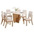 Mesa de Jantar Vértice Tampo de MDF com 6 Cadeiras Milla Nature/Off White/Suede Linho - Móveis Henn