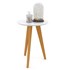 Mesa Lateral Liv Branco Soft com Pés Eco Wood - Matic Móveis