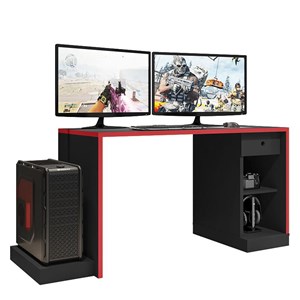 Mesa para Computador Desk Gamer DRX-3000 Preto/Vermelho - PR Móveis