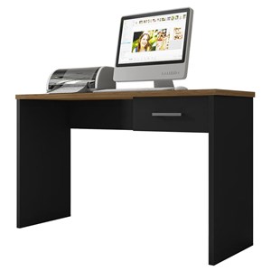 Mesa para Computador Escrivaninha Gávea com Gaveta Preto/Freijó - PR Móveis 