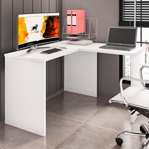 Mesa para Computador Escrivaninha Gávea em L Branco - PR Móveis  