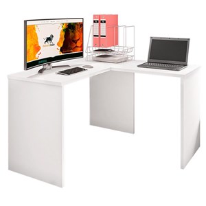 Mesa para Computador Escrivaninha Gávea em L Branco - PR Móveis  