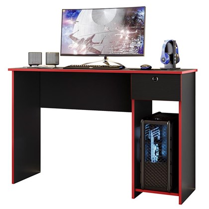 Mesa para Computador Gamer 1 Gaveta Preto/Vermelho - Peternella Móveis  