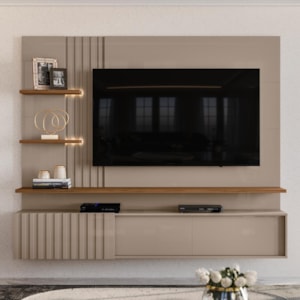 Painel Home Suspenso Atena Fendi/Naturale para TV até 65” - Madetec