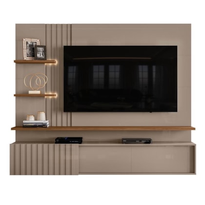 Painel Home Suspenso Atena Fendi/Naturale para TV até 65” - Madetec