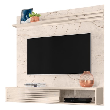 Painel Home Suspenso Frizz Sublime Calacata/Off White para TV até 55” - Madetec 