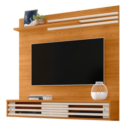 Painel Home Suspenso Frizz Sublime Cinamomo/Off White para TV até 55” - Madetec