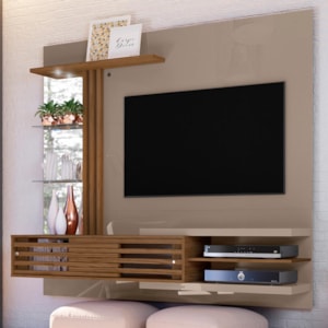 Painel Home Suspenso Frizz Supreme Fendi/Naturale para TV até 55” - Madetec