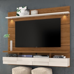 Painel Home Suspenso Lana 1.8 Naturale/Off White para TV até 60” - Madetec