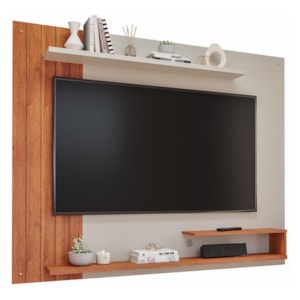 Painel Suspenso Floripa Off White/Cinamomo para TV até 65” - Permóbili