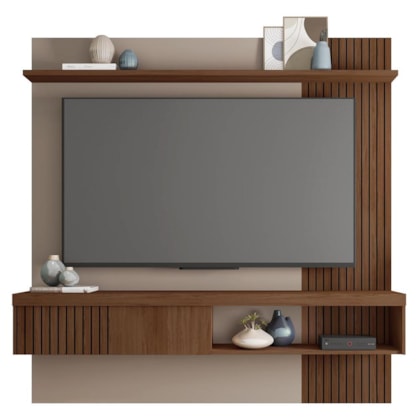 Painel Suspenso Jade 1.8 Fendi/Havana para TV até 65” - Caemmun