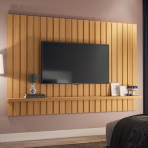 Painel Suspenso Link 2.0 Ripado Cinamomo para TV até 70" - HB Móveis