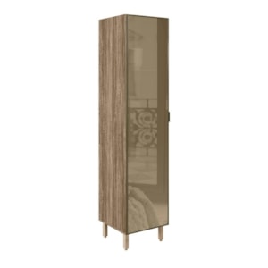 Paneleiro 1 Porta de Vidro Kali Premium 50cm Carvalho - Nicioli 