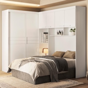 Quarto Modulado Casal Florença Branco - Moval