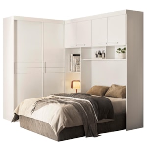 Quarto Modulado Casal Florença Branco - Moval