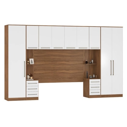 Quarto Modulado Casal Irlanda Composição 8 Amêndola/Branco - Demartêz  