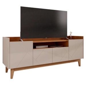 Rack Bancada Adria 158cm Off White/Cedro para TV até 60” - Casa D