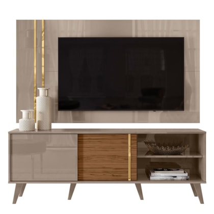 Rack Bancada com Painel Cronos Fendi/Naturale para TV até 60” - Madetec