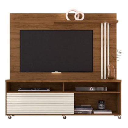 Rack Bancada com Painel Frizz Naturale/Off White para TV até 65” - Madetec