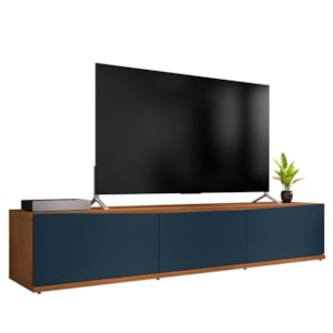 Rack Bancada Eros 180cm Cedro/Azul Cobalto para TV até 60” - Casa D