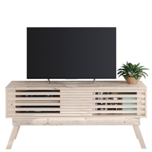 Rack Bancada Frizz 1.5 Calacata/Off White para TV até 65” - Madetec