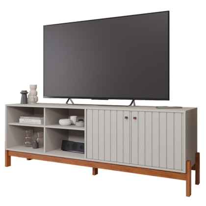 Rack Bancada Holanda 185cm Off White/Cinamomo para TV até 60” - Permóbili