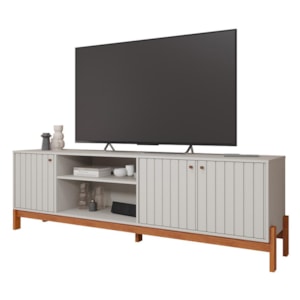 Rack Bancada Holanda 205cm Off White/Cinamomo para TV até 70” - Permóbili