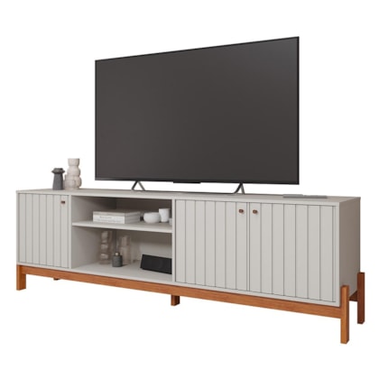 Rack Bancada Holanda 205cm Off White/Cinamomo para TV até 70” - Permóbili