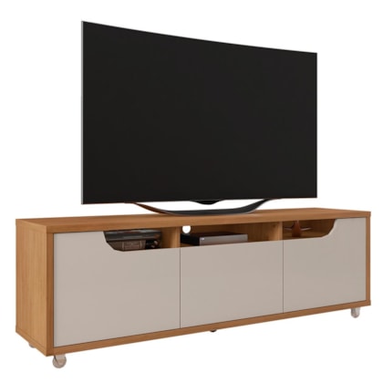 Rack Bancada Jersey Cedro/Off White para TV até 60” - Casa D