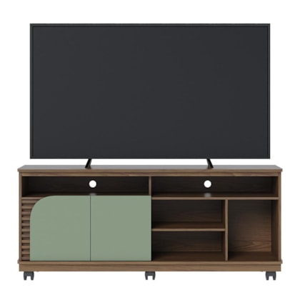 Rack Bancada Jurerê 1.5 Amêndoa/Hortelã para TV até 65” - Colibri