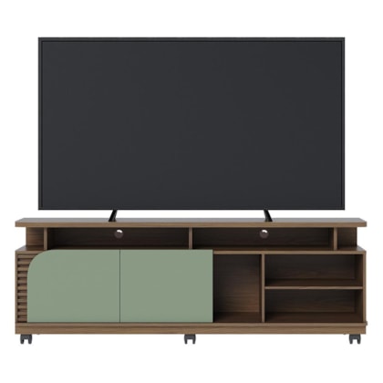 Rack Bancada Jurerê 1.8 Amêndoa/Hortelã para TV até 75” - Colibri