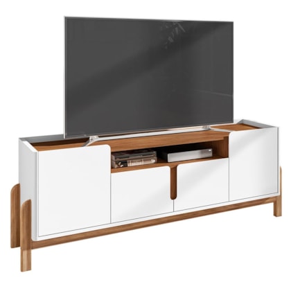 Rack Bancada Lizz 190cm Branco/Cedro para TV até 60” - Casa D