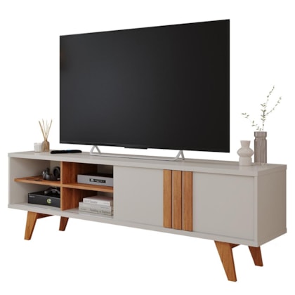 Rack Bancada Paraty 180cm Off White/Cinamomo para TV até 60” - Permóbili