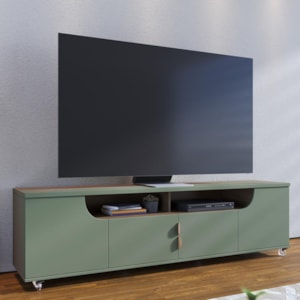 Rack Bancada Santorini Hortelã/Amêndoa para TV até 75” - Colibri