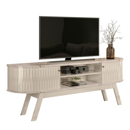 Rack Bancada Valência Calacata/Off White para TV até 75” - Madetec