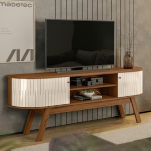 Rack Bancada Valência Naturale/Off White para TV até 75” - Madetec